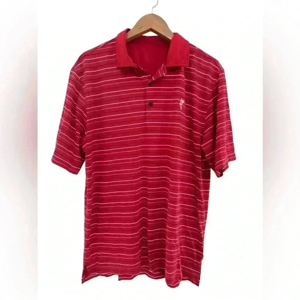 Ashworth Men’s Golf Polo Shirt Striped Red